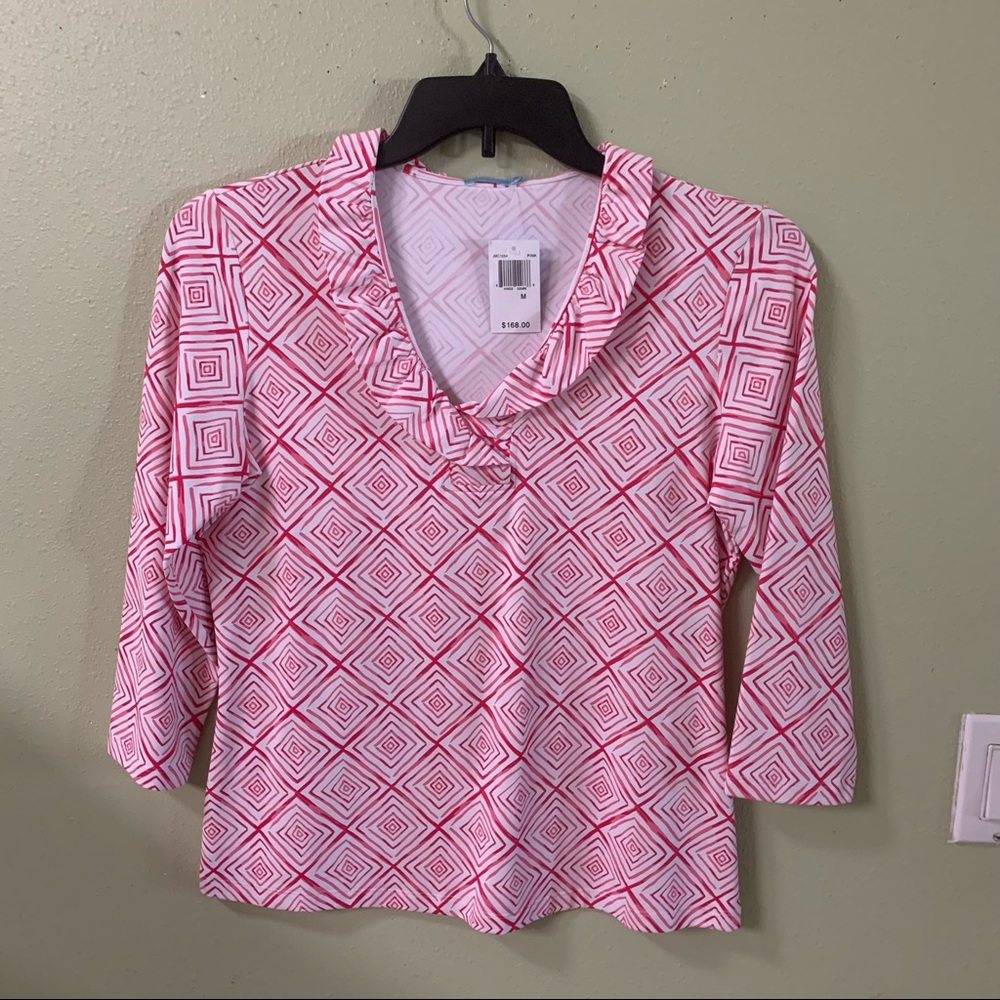J. Mclaughlin | Pink design nylon top